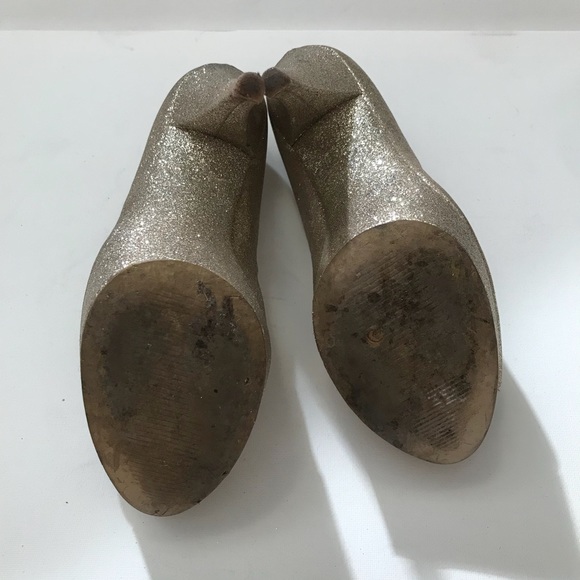 Enzo Angiolini Gold Glitter Sparkly Heels Sz 7 - Picture 6 of 8